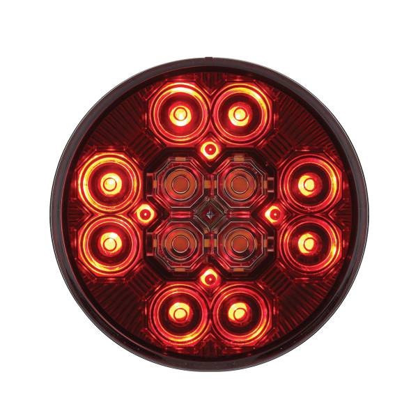 UNITED PACIFIC - UNITED PACIFIC - 36607 - LUZ COMBINADA REDONDA DE 4" CON 12 LED DE PARADA, GIRO Y TRASERA Y 16 LED DE RESPALDO - LED ROJO/LENTE ROJA