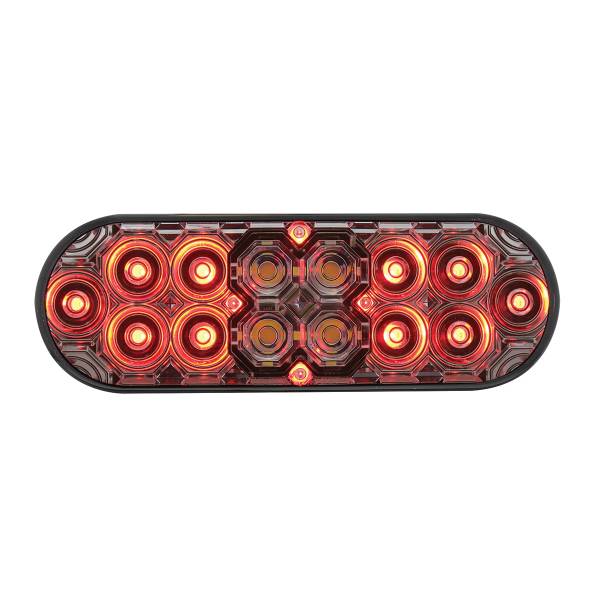 UNITED PACIFIC - UNITED PACIFIC - 36610 - COMBO DE LUCES OVALADAS DE 6" CON 14 LED DE FRENO, GIRO Y TRASERA Y 16 LED DE RESPALDO - LED ROJO/LENTE TRANSPARENTE