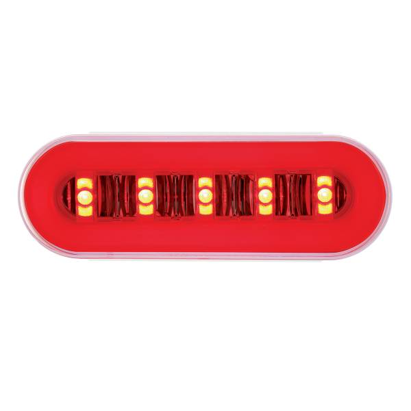 UNITED PACIFIC - UNITED PACIFIC - 36924 - GLOLIGHT OVALADA DE 22 LED DE 6" CON DISEÑO INTERIOR DE BARRA DIVISORA (PARADA, GIRO Y COLA) - LED ROJO/INSERTO ROJO (TARJETA)