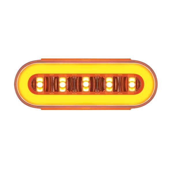 UNITED PACIFIC - UNITED PACIFIC - 36925B - LENTE TRANSPARENTE OVALADA DE 22 LED DE 6" CON LUZ GLOLIGHT DE INSERTO HALO - LED ÁMBAR/INSERTO ÁMBAR (A GRANEL)