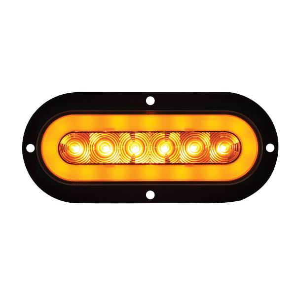 UNITED PACIFIC - UNITED PACIFIC - 36954 - GLOLIGHT DE MONTAJE DE BRIDA OVALADA DE 22 LED DE 6" (SEÑAL DE GIRO) - LED ÁMBAR/LENTE ÁMBAR