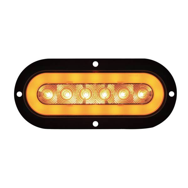 UNITED PACIFIC - UNITED PACIFIC - 36956 - GLOLIGHT DE MONTAJE DE BRIDA OVALADA DE 22 LED DE 6" (SEÑAL DE GIRO) - LED ÁMBAR/LENTE TRANSPARENTE