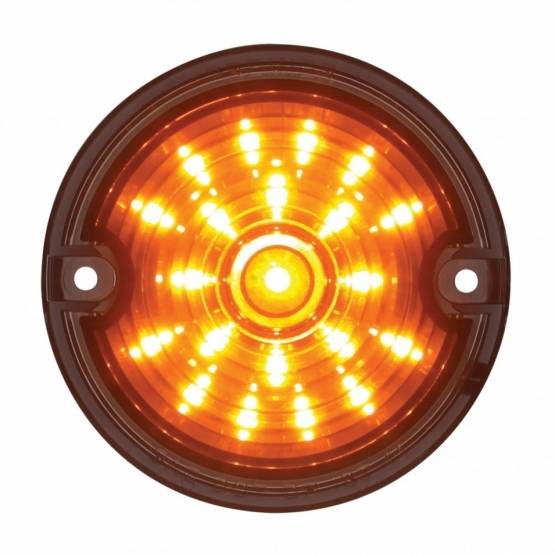 UNITED PACIFIC - UNITED PACIFIC - 37095 - LUZ DE SEÑAL DE 21 LED 3-1/4" PARA MOTO HARLEY CON ENCHUFE 1156 - LED ÁMBAR/LENTE HUMO