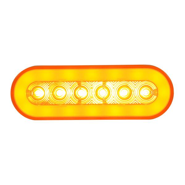 UNITED PACIFIC - UNITED PACIFIC - 37129 - GLOLIGHT OVALADA DE 22 LED DE 6" (SEÑAL DE GIRO) - LED ÁMBAR/LENTE ÁMBAR