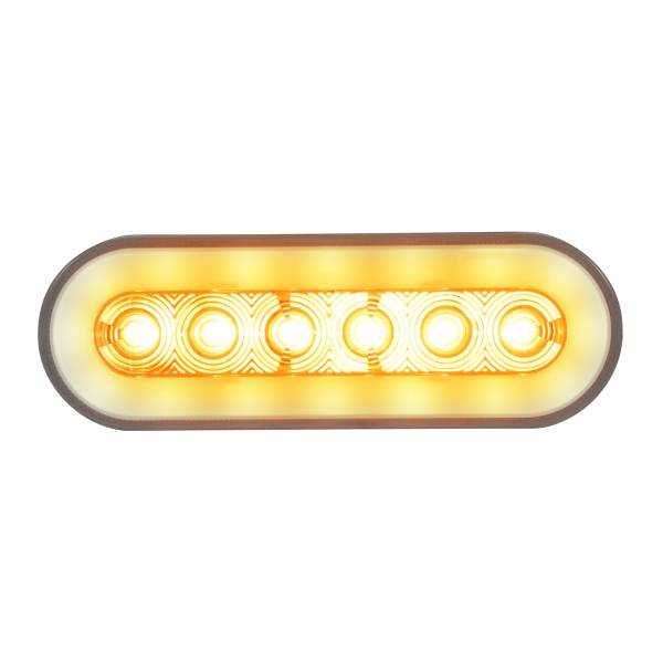 UNITED PACIFIC - UNITED PACIFIC - 37131 - GLOLIGHT OVALADA DE 22 LED DE 6" (SEÑAL DE GIRO) - LED ÁMBAR/LENTE TRANSPARENTE