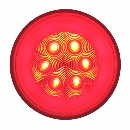 UNITED PACIFIC - UNITED PACIFIC - 37134 - GLOLIGHT REDONDA DE 21 LED DE 4" (PARADA, GIRO Y COLA) - LED ROJO/LENTE TRANSPARENTE