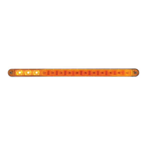 UNITED PACIFIC - UNITED PACIFIC - 37522 - BARRA DE LUCES SECUENCIAL DE 14 LED DE 12" CON BISEL - LED ÁMBAR/LEENTE ÁMBAR