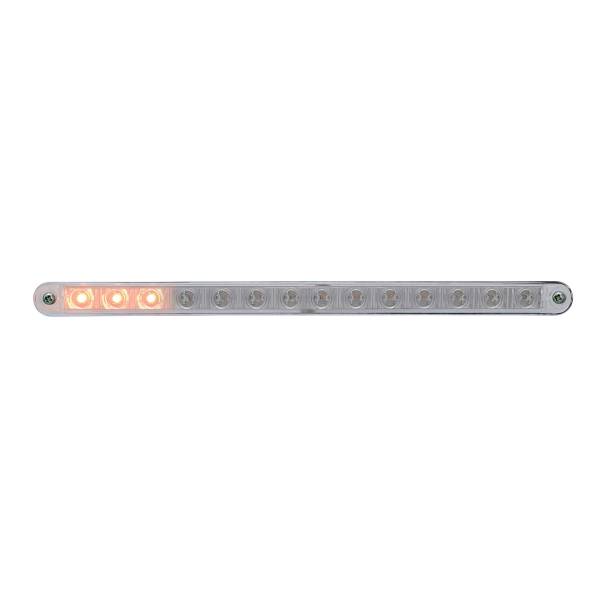 UNITED PACIFIC - UNITED PACIFIC - 37524 - BARRA DE LUCES SECUENCIAL DE 14 LED DE 12" CON BISEL - LED ÁMBAR/LEENTE TRANSPARENTE