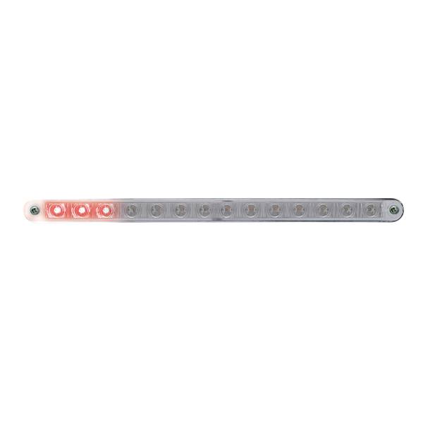 UNITED PACIFIC - UNITED PACIFIC - 37525 - BARRA DE LUCES SECUENCIAL DE 14 LED DE 12" CON BISEL - LED ROJO/LENTE TRANSPARENTE