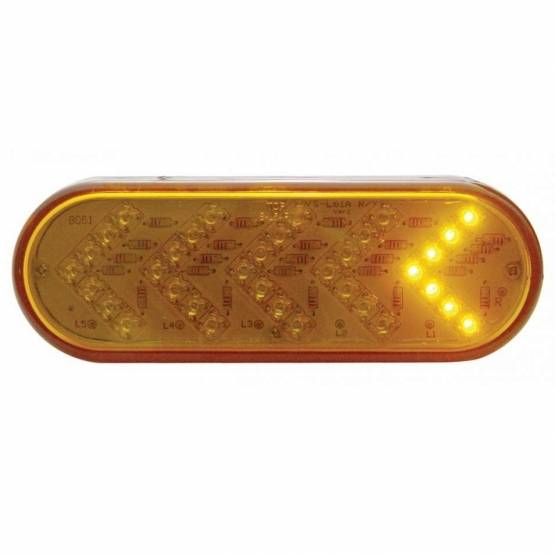 UNITED PACIFIC - UNITED PACIFIC - 38143B - LUZ DE SEÑAL DE GIRO SECUENCIAL OVALADA DE 35 LED DE 6" - LED ÁMBAR/LEENTE ÁMBAR (A GRANEL)