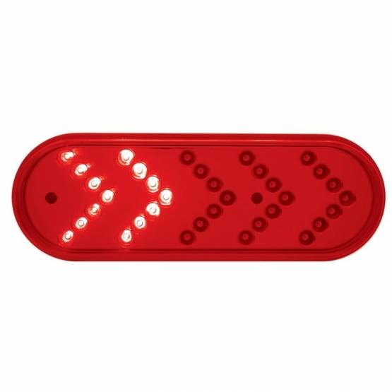 UNITED PACIFIC - UNITED PACIFIC - 38145 - LUZ DE SEÑAL DE GIRO SECUENCIAL OVALADA DE 35 LED DE 6" - LED ROJO/LENTE ROJA