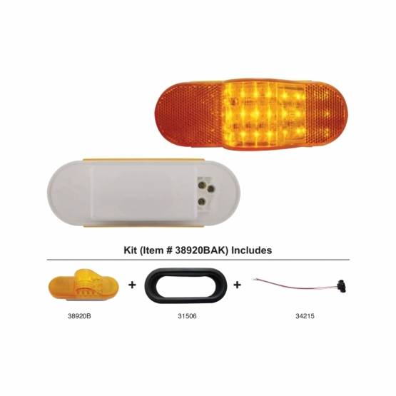 UNITED PACIFIC - UNITED PACIFIC - 38920BAK - KIT DE LUCES DE SEÑAL DE GIRO PARA REMOLQUE MEDIO DE 18 LED - LED ÁMBAR/LEENTE ÁMBAR