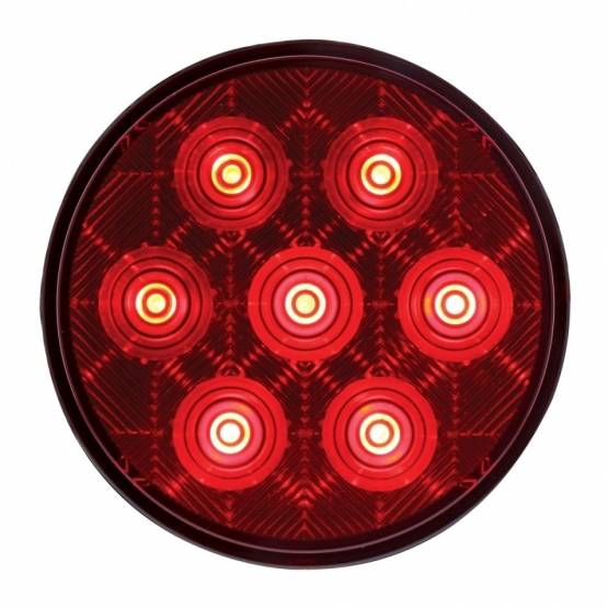 UNITED PACIFIC - UNITED PACIFIC - 39117 - LUZ DE COMPETENCIA REDONDA DE 7 LED DE 4" (PARADA, GIRO Y TRASERA) - LED ROJO/LENTE ROJA