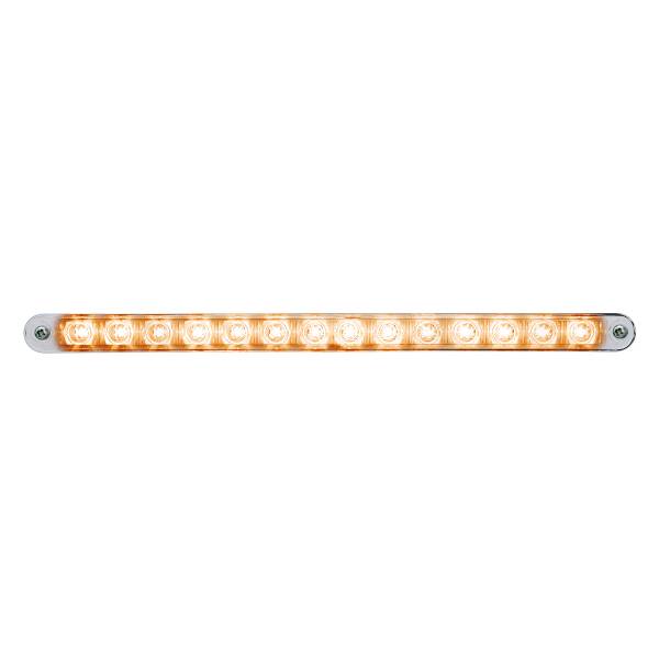UNITED PACIFIC - UNITED PACIFIC - 39698 - TIRA DE LUCES AUXILIARES DE 14 LED DE 12" CON BISEL - LED ÁMBAR/LENTE CROMADA