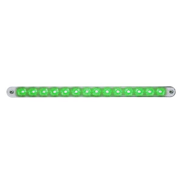 UNITED PACIFIC - UNITED PACIFIC - 39805 - TIRA DE LUCES AUXILIARES DE 14 LED DE 12" CON BISEL - LED VERDE/LENTE TRANSPARENTE