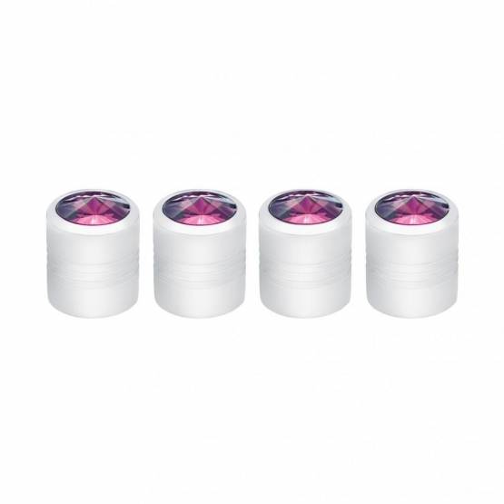 UNITED PACIFIC - UNITED PACIFIC - 70057 - TAPONES DE VÁLVULA REDONDOS CROMADOS CON CRISTAL MORADO (PACK DE 4)