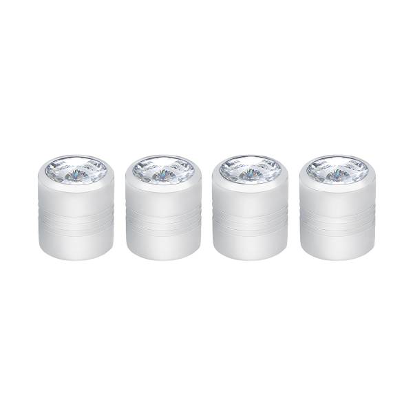 UNITED PACIFIC - UNITED PACIFIC - 70058 - TAPONES DE VÁLVULA REDONDOS CROMADOS CON CRISTAL TRANSPARENTE (PACK DE 4)