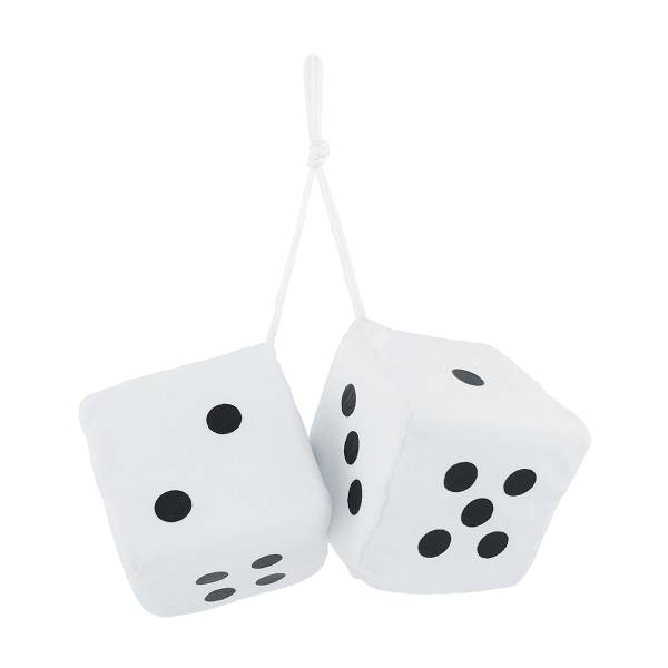 UNITED PACIFIC - UNITED PACIFIC - C5038W - DADOS FUZZY CLÁSICOS DE 3" X 3", BLANCO (PAR)