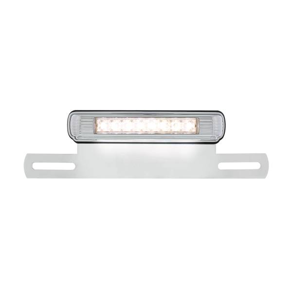 UNITED PACIFIC - UNITED PACIFIC - S2007LED-W - LUZ DE MATRÍCULA CROMADA Y SOPORTE CON LUZ DE RESPALDO LED BLANCA - LED BLANCO / LENTE TRANSPARENTE