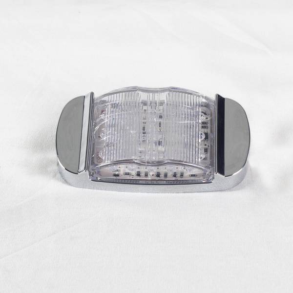 ATM - ATM - ATM-39905RA - PLAFON ATM 14 LEDS ROJO/ AMARILLO MICA CLARA CON ESTROBO RECTANGULAR TIPO CARRITO BISEL CROMADO 12-24V