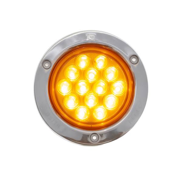 ATM - ATM - 1010A - PLAFON AMBAR 14 LEDS AMBAR REDONDO 3" ARO ACERO INOXIDABLE 24V