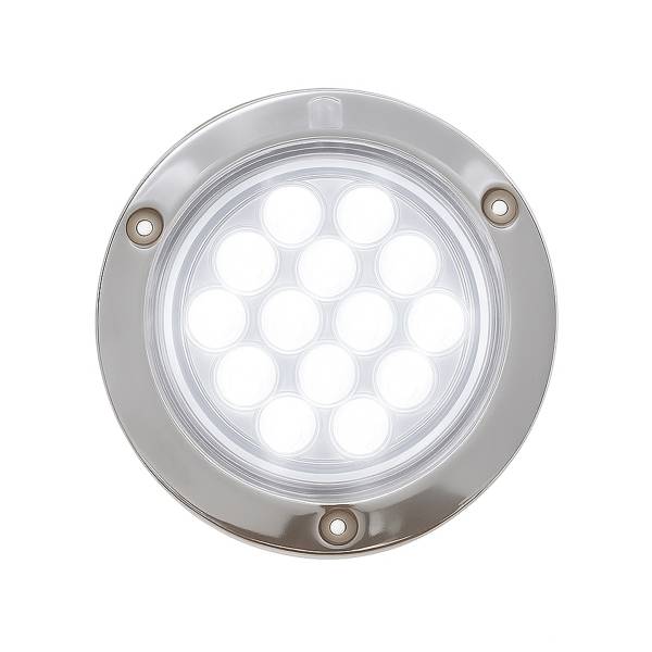 ATM - ATM - 1010B - PLAFON BLANCO 14 LEDS BLANCO REDONDO 3" ARO ACERO INOXIDABLE 24V
