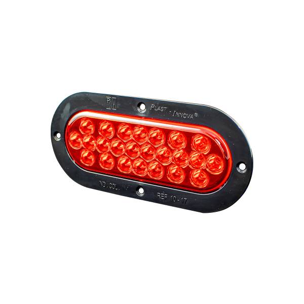 ATM - ATM - 1017RN - LAMPARA 24 LEDS LATERAL OVALADA 6 X 16 CENTIMETROS ARO PLASTICO NEGRO ROJO 24V