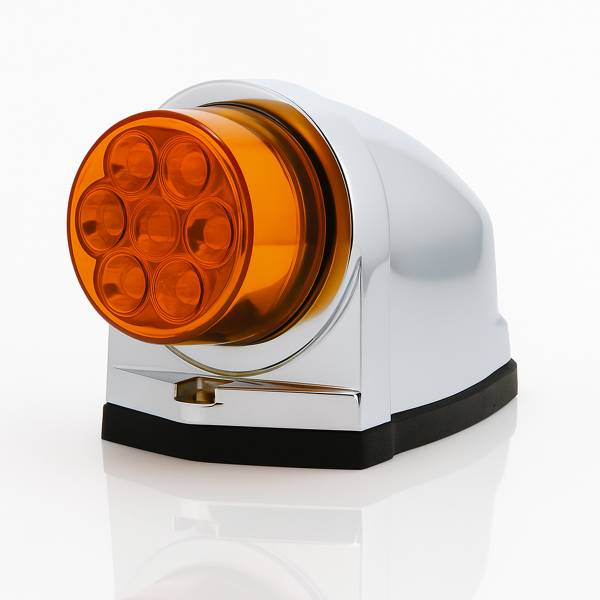 ATM - ATM - 1020CL - PLAFON ZEPELIN ATM 8 LEDS AMBAR 5 1/2" BISEL PLASTICO CROMADO 12-24V