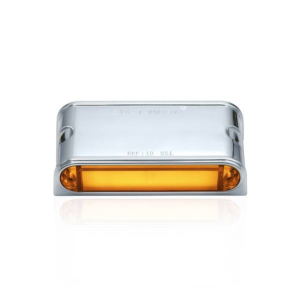 ATM - ATM - 1033LHPC - PLAFON BARRA ATM 12 LEDS AMBAR/ROJO 3 1/2" X 2 1/4" X 2 1/4" BISEL CROMADO 12-24V