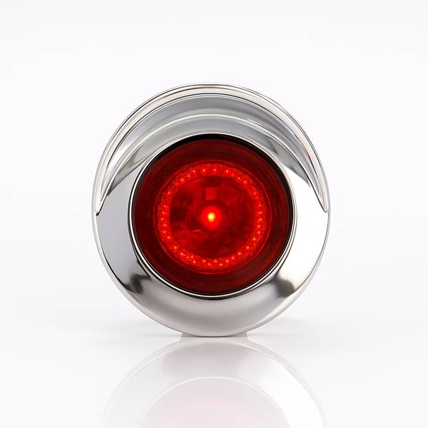 ATM - ATM - 1053VR - PLAFON ATM 1 LED ROJO REDONDO 1" BISEL CON VISERA CROMADO 12-24V PAR