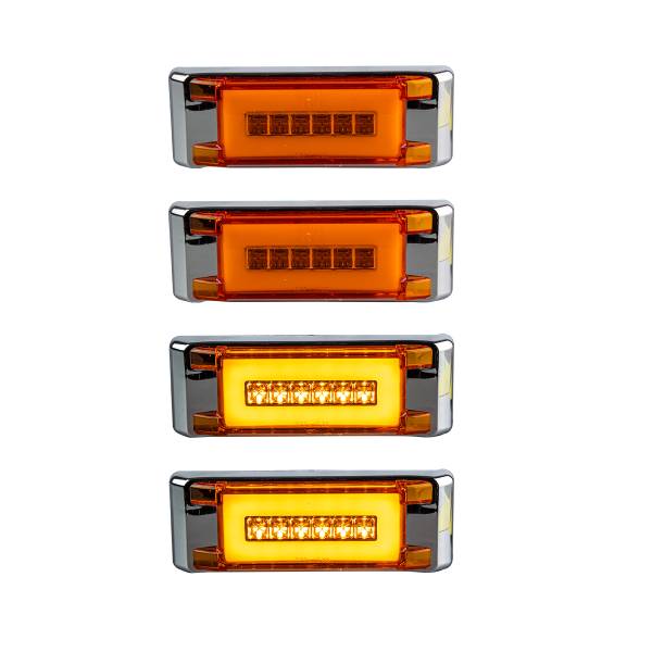 ATM - ATM - 1056A-P4 - PLAFON ATM 27 LEDS AMBAR HALO 6 1/4 X 2 PULG. BISEL PLASTICO CR 12-24V (4 PIEZAS)