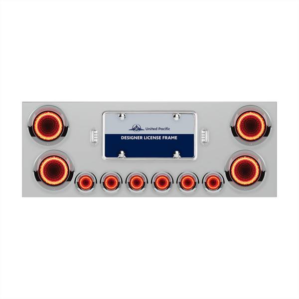 UNITED PACIFIC - UNITED PACIFIC - 34498 - PORTAPLACA UNITED PACIFIC DE 34" 4 LUZ DE 4" 13 LEDS 6 LUZ DE 2" 4 LEDS ROJO MIRAGE ACERO INOXIDABLE