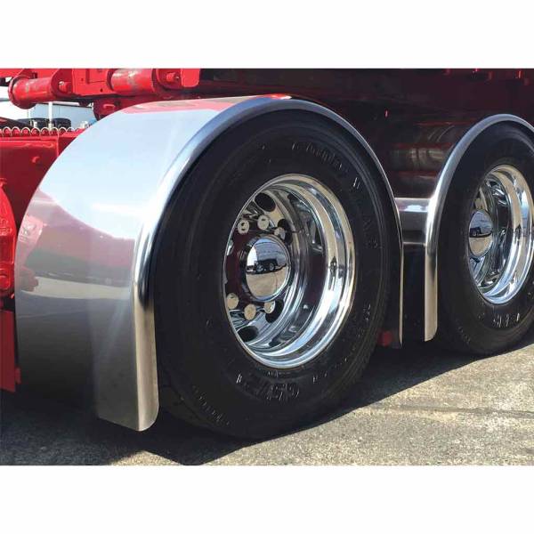 TRUX - TRUX - TFEN-S37 - GUARDABARROS DE EJE UNICO SUPER LARGO DE ACERO INOXIDABLE DE 96CON BORDE ENROLLADO CALIBRE 14