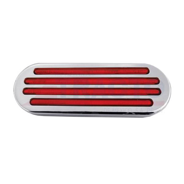 TRUX - TRUX - TLED-FOR - PLAFON TRUX 52 LEDS ROJO OVALADO 6 1/2" X 2 1/4" BISEL PLASTICO CROMADO