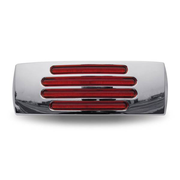 TRUX - TRUX - TLED-FTR - PLAFON TRUX 22 LEDS ROJO RECTANGULAR 2"X 6" BISEL PLASTICO CROMADO