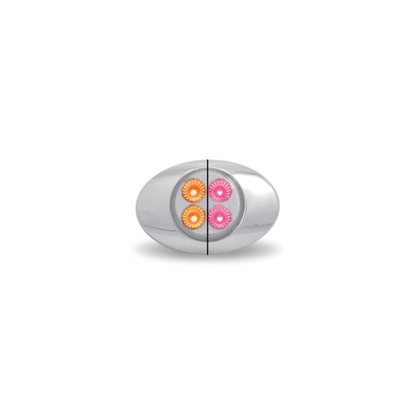 TRUX - TRUX - TLED-G2XAPINK - PLAFON TRUX 4 LEDS AMBAR/ROSA OVALADO 2" X 1.33" BISEL CROMADO