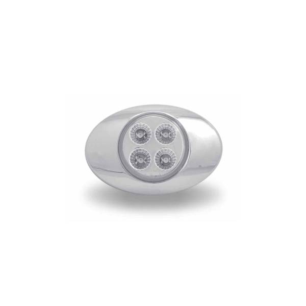 TRUX - TRUX - TLED-G2XRG - PLAFON TRUX 4 LEDS ROJO/VERDE  OVALADO 2" X 1.33" BISEL CROMADO
