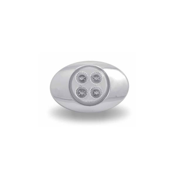 TRUX - TRUX - TLED-G2XRPINK - PLAFON TRUX 4 LEDS ROJO/ROSA  OVALADO 2" X 1.33" BISEL CROMADO