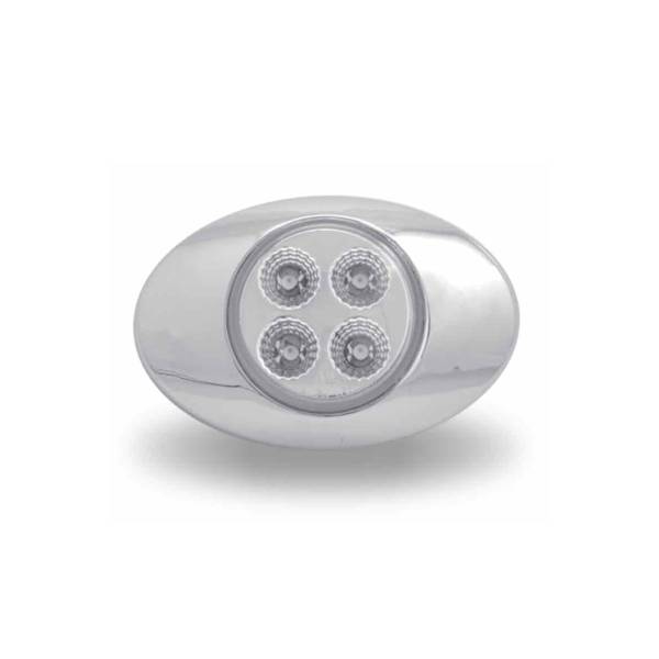 TRUX - TRUX - TLED-G2XRW - MINI TRUX  2" OVALADO 4 LEDS MICA CLARA ROJO/BLANCO