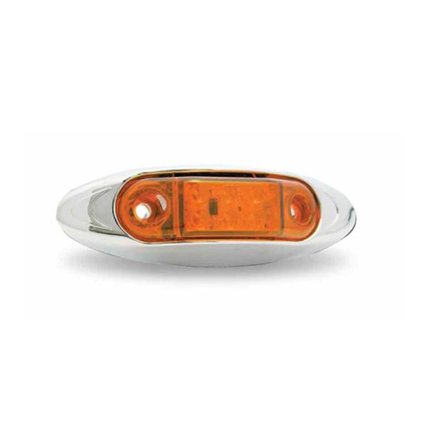 TRUX - TRUX - TLED-INF2A - PLAFON TRUX 6 LEDS AMBAR OVALADO 3.9" X 1.1" BISEL PLASTICO CROMADO