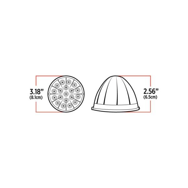 TRUX - TRUX - TLED-WA - LUZ REPUESTO DE ZEPELIN WATERMELON TRUX 19 LEDS AMBAR CON BISEL 12V