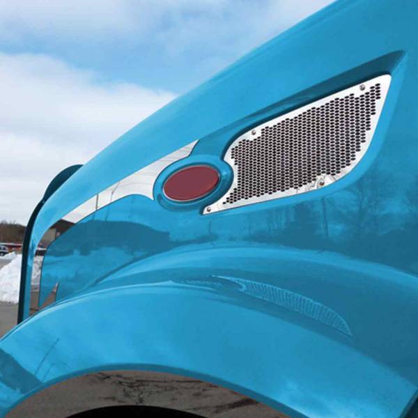 TRUX - TRUX - TP-1129 - MOLDURAS LATERALES DE COFRE TRUX ACERO INOXIDABLE PETERBILT TODOS LOS AÑOS (PAR)