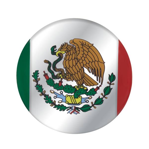 UNITED PACIFIC - UNITED PACIFIC - 22943 - PEGATINA REDONDA BRILLANTE 1-3/4" - BANDERA DE MÉXICO