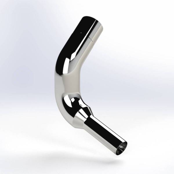 EXFLEX - EXFLEX - ECK12718050-R - CODO CROMADO 8" LARGO 45" KENWORTH W900L AEROCAB 2003-2006 CON REDUCCION A 5" OD LADO PASAJERO