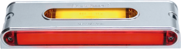 ATM - ATM - 1028MHPC - LUZ LATERAL MIXTA TRES CARAS 17.3 X 2.5 X 5.9 CM HALO 57 LEDS 12V PC AMBAR-ROJO ARO ABS CROMADA