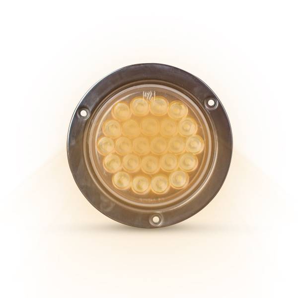 ATM - ATM - ATM-1007BCAB - PLAFON ATM 24 LEDS AMBAR/BLANCO 4" BISEL ACERO INOXIDABLE 12-24V