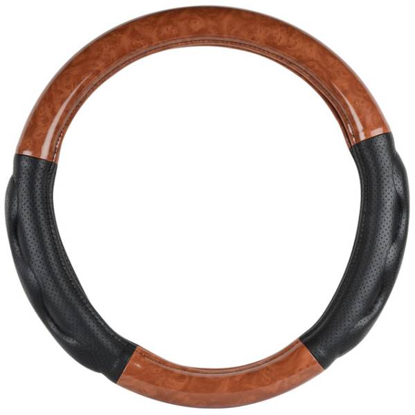 GRAND GENERAL - GRAND GENERAL - 54051 - CUBIERTA PARA VOLANTE 18" DE MADERA CLARA CON ALMOHADILLAS NEGRAS