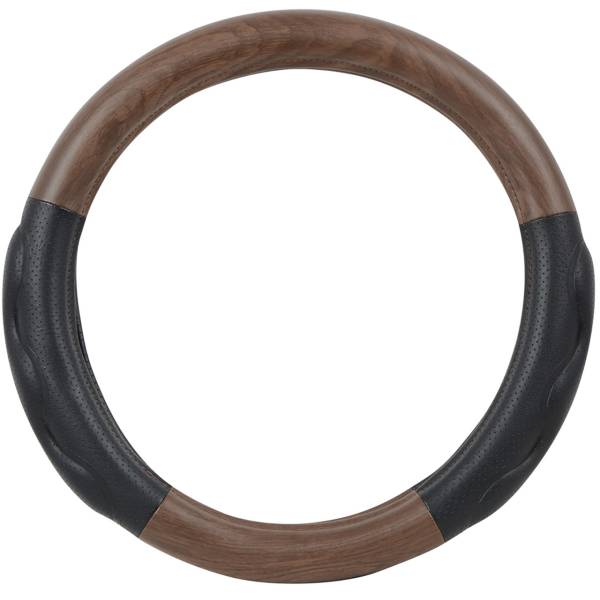 GRAND GENERAL - GRAND GENERAL - 54057 - CUBIERTA PARA VOLANTE 18" DE MADERA OBSCURA MATE CON ALMOHADILLAS NEGRAS