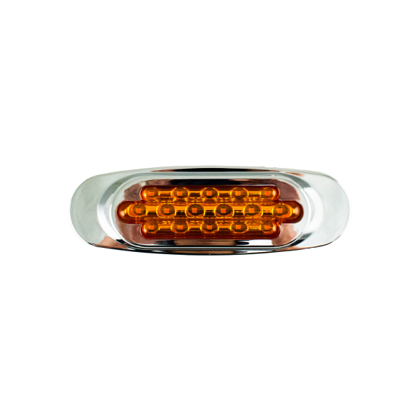 ILUMINATI - ILUMINATI - D1002AW - PLAFON 16 LEDS AMBAR OVALADO 16.4 X 5.3 X 2.2 CENTIMETROS BISEL CROMADO 12-24V