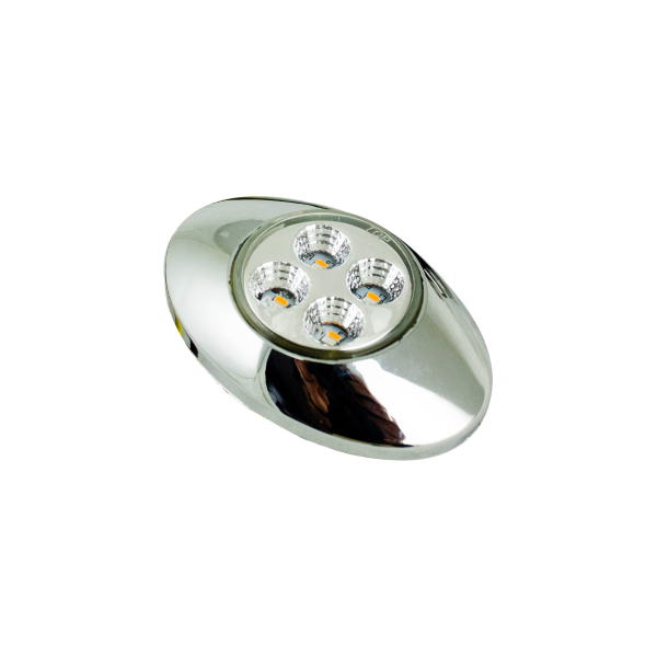 ILUMINATI - ILUMINATI - DG2XABW - PLAFON 4 LEDS AMBAR/AZUL OVALADO 3" X 2" BISEL CROMADO MICA CLARA